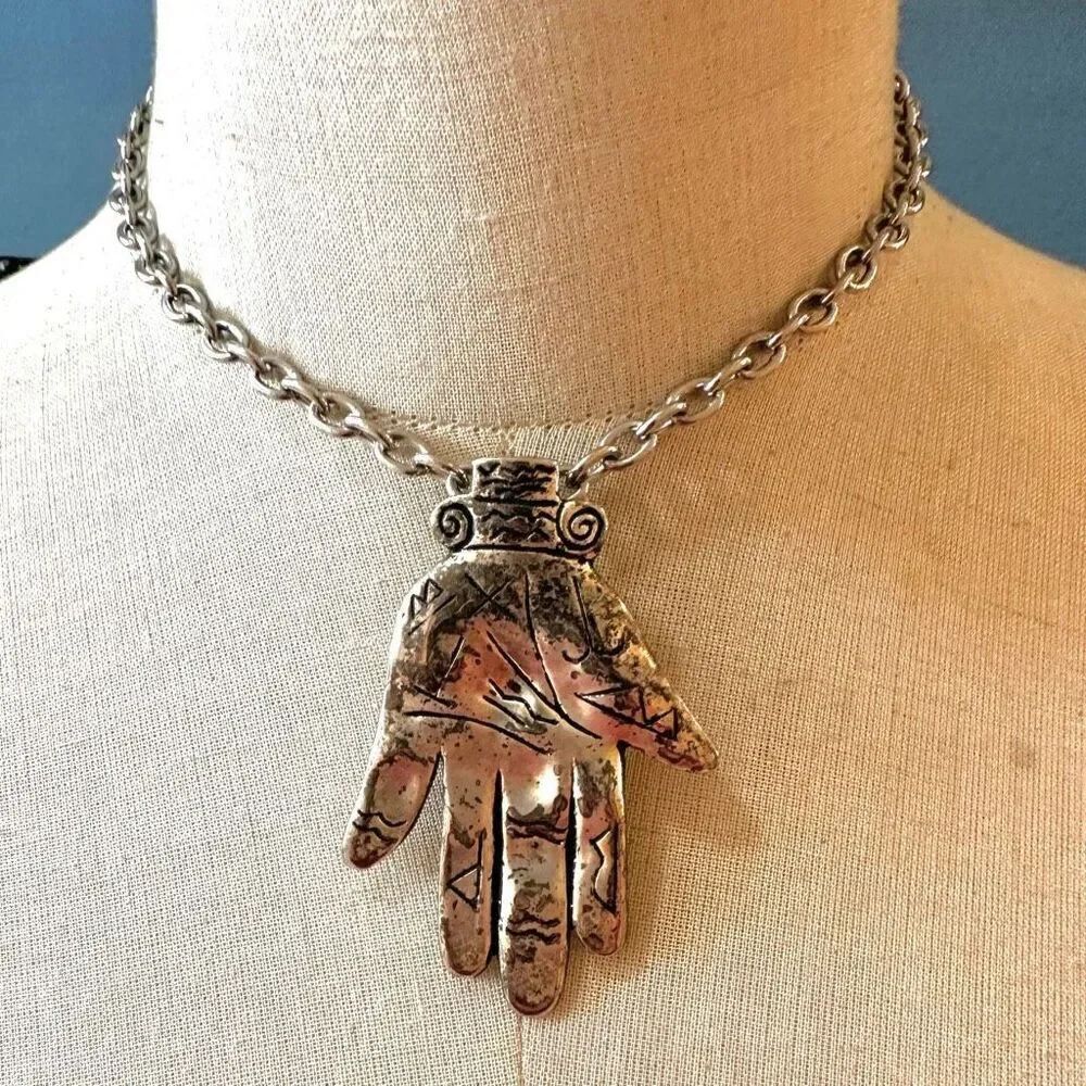 Palmistry Hand pendant choker Necklace